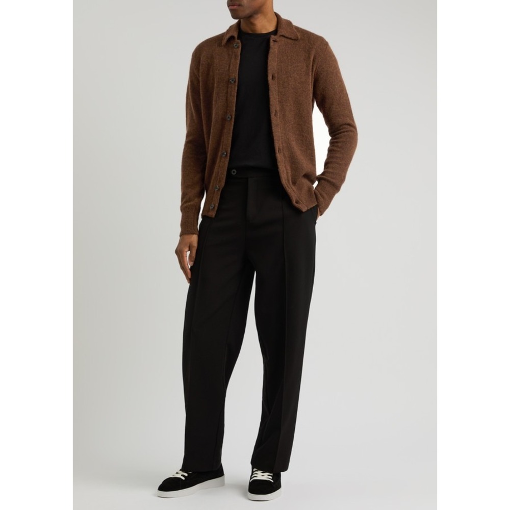 Oliver Spencer Britten Knit Cardigan Alpaca Blend Size Large‎ Cognac Brown L